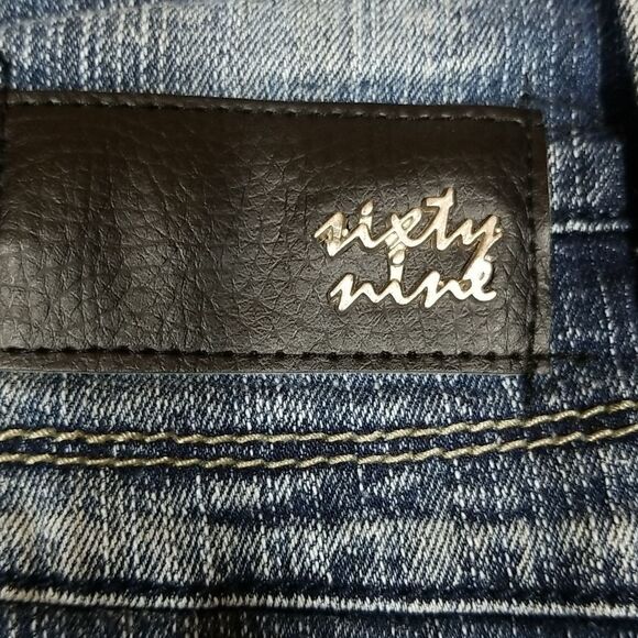 Sixty Nine Skirt Women's Size 28 Jean Mini Dark Wash Button Zipper Closure - Picture 5 of 10